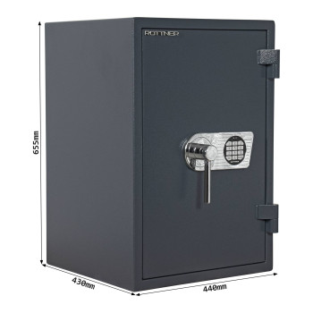 Rottner Atlas 65 EL EN-1 nábytkový ohnivzdorný elektronický trezor šedý